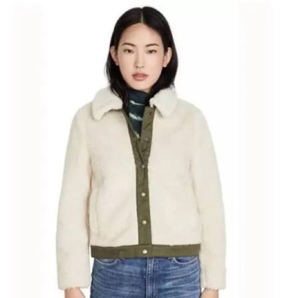 Madewell Fleece Sherpa Portland Jacket Size Medium